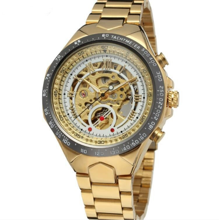 New Fully Automatic Mechanical Men's Decorative Fashion Watch Steel Band Cut Out Mechanical Watch Watch Universal