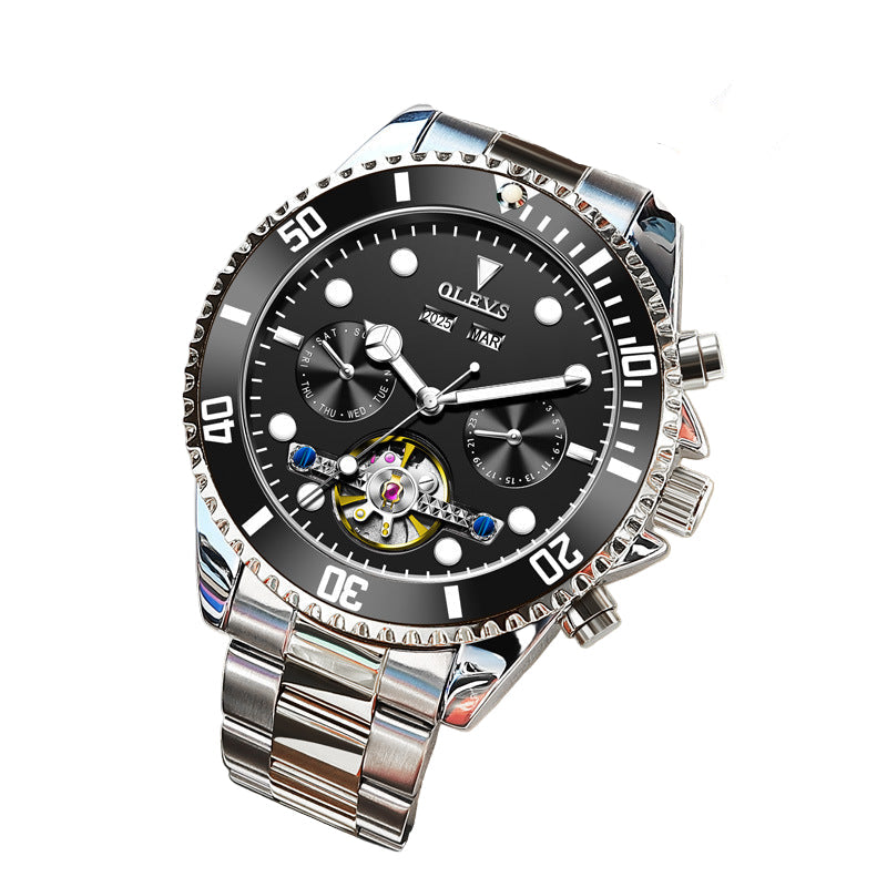 Oris Brand Watch Multifunctional Mechanical Watch Green Waterproof Ghost Hollowed Out Men's Watch Men's Watch