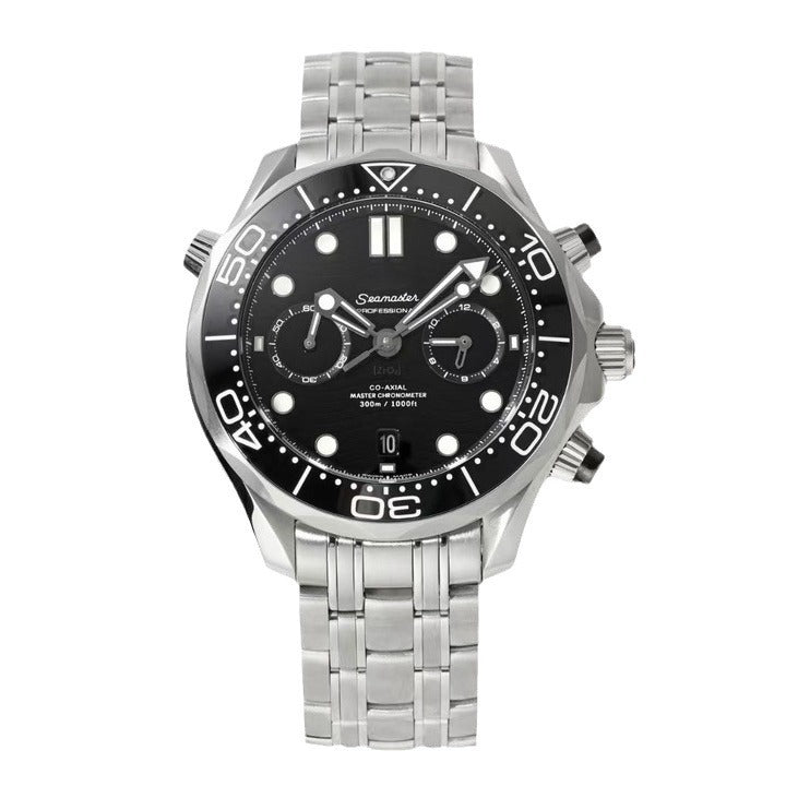 Oujia Haima 300 Series Multi-function Chronograph Automatic Waterproof Mechanical Rubber Band Fashion Diving Watch