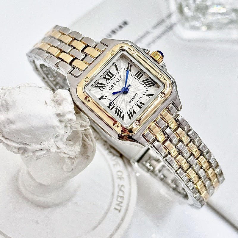GREALY Manufacturers Hot Classic Retro Square Waterproof Ladies Diamond Watch Cross-border Explosion Quartz Watch Wholesale
