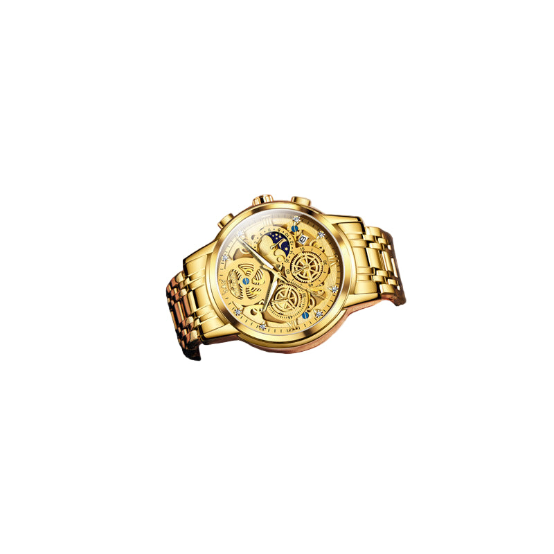 Hollow Watch Plate Single Calendar Quartz Watch