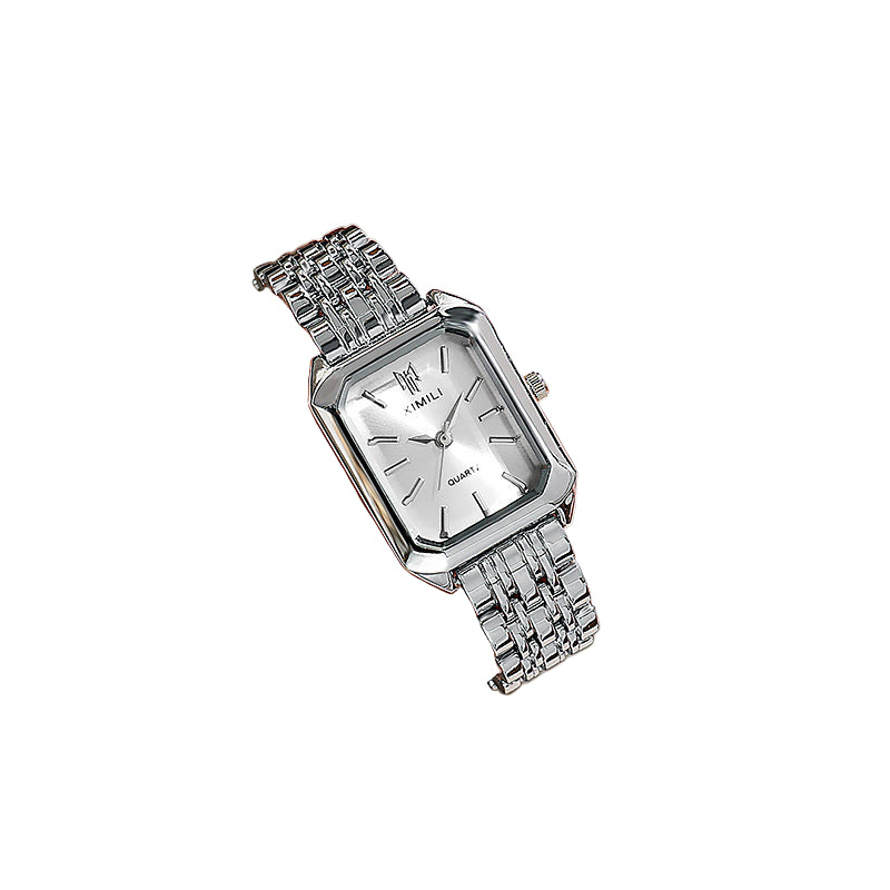 New Luxury Steel Band Ladies Watch Female Students Fashion Simple Square Quartz Watch