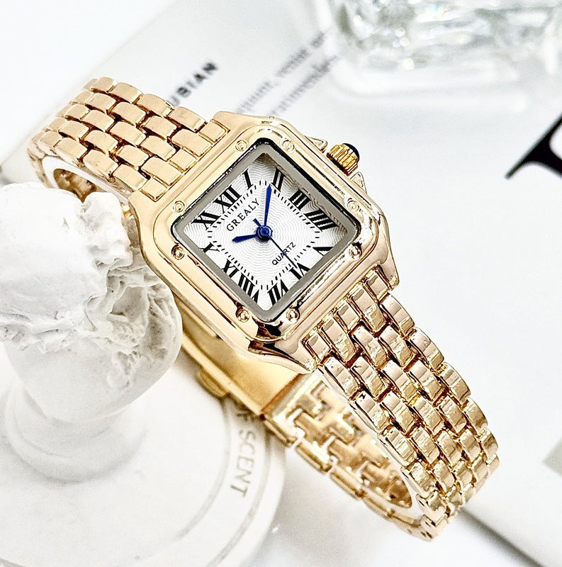 GREALY Manufacturers Hot Classic Retro Square Waterproof Ladies Diamond Watch Cross-border Explosion Quartz Watch Wholesale