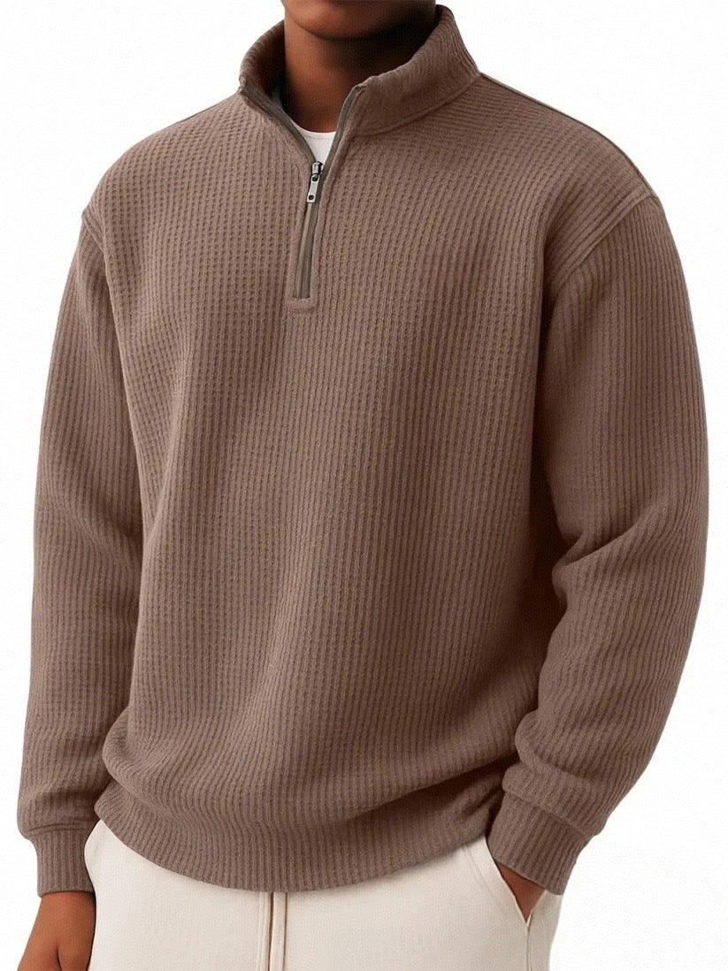 Men’s Premium Ribbed Half-Zip Knit Sweater