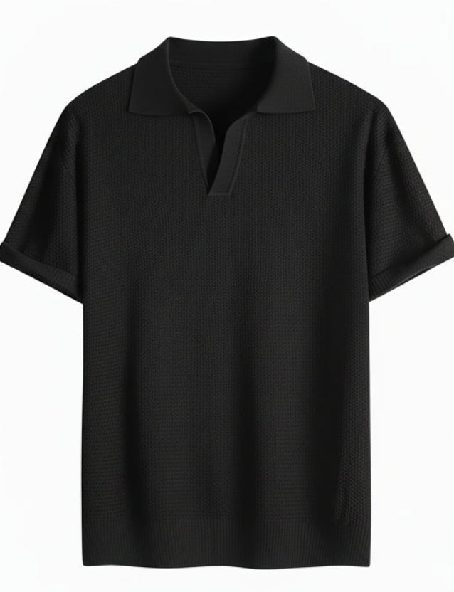 Textured Knit Polo Shirt – Tailored Fit