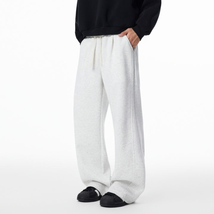 Men's Wide-Leg Oversized Fleece Sweatpants – Heather Grey