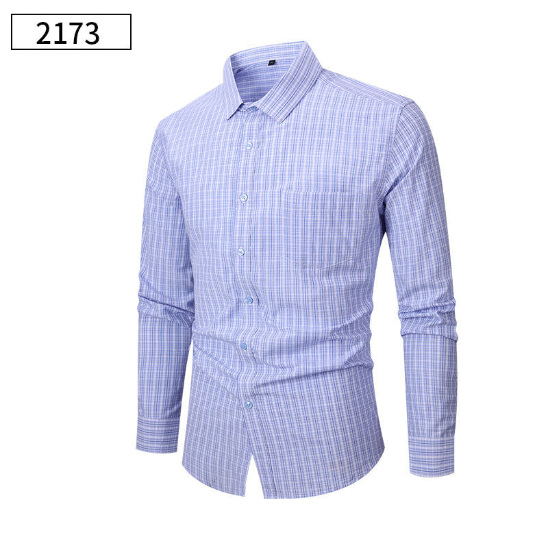 Men’s Blue Gingham Check Cotton Button-Down Shirt