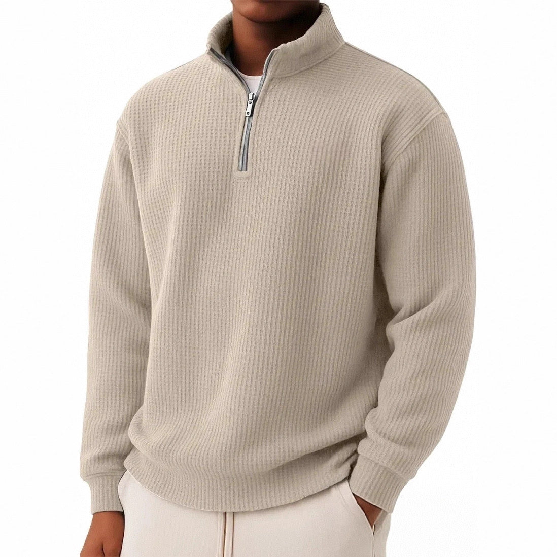 Men’s Premium Ribbed Half-Zip Knit Sweater