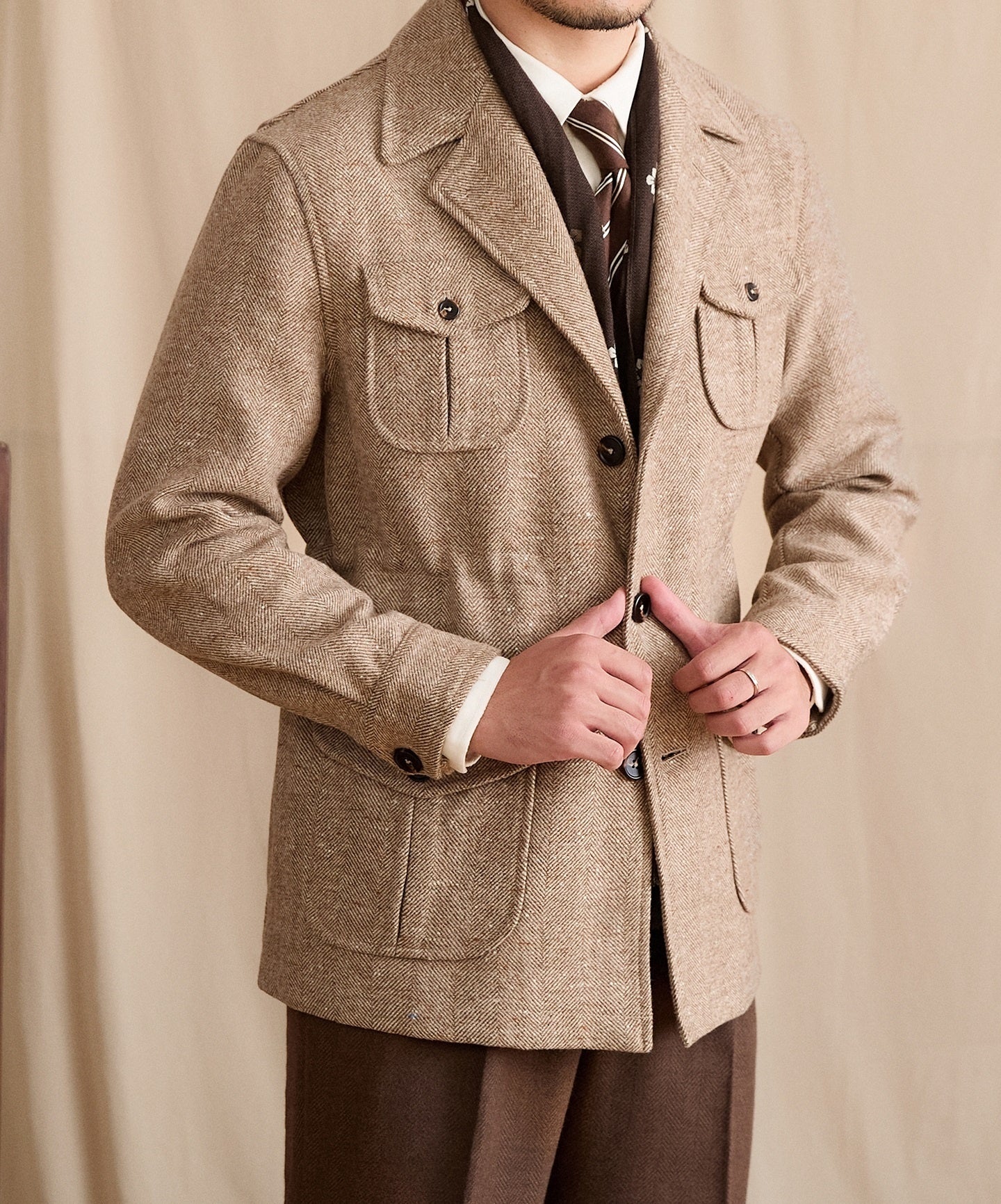 Men’s Classic Tweed Heritage Jacket – Tailored Fit Winter Blazer