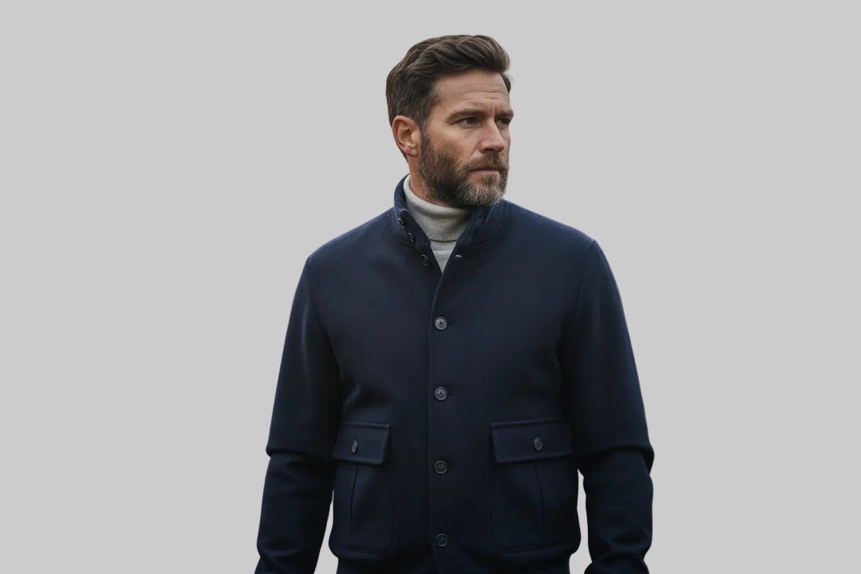 Tailored Stand-Collar Quilted Jacket