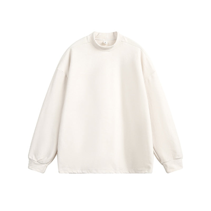 Black Relaxed Fit Mock Neck T-Shirt