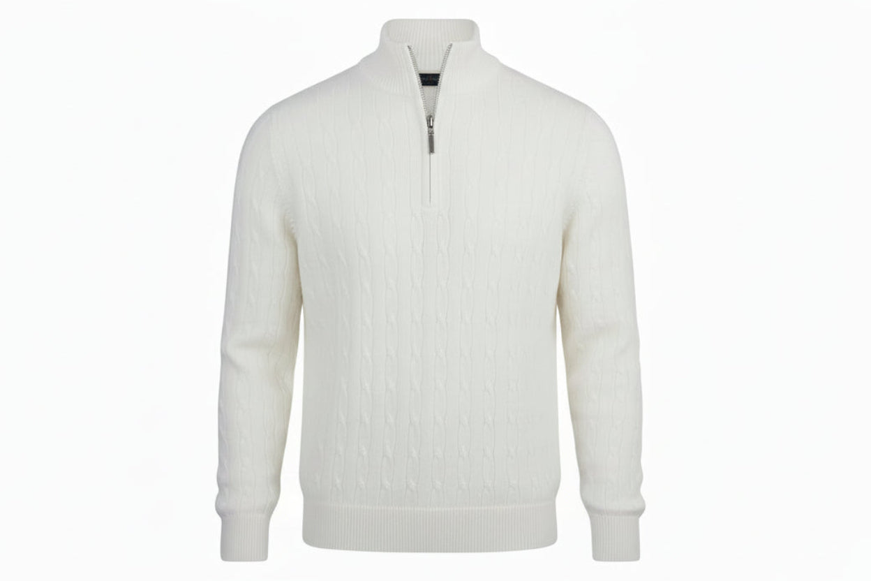Men’s Cable-Knit Half-Zip Sweater