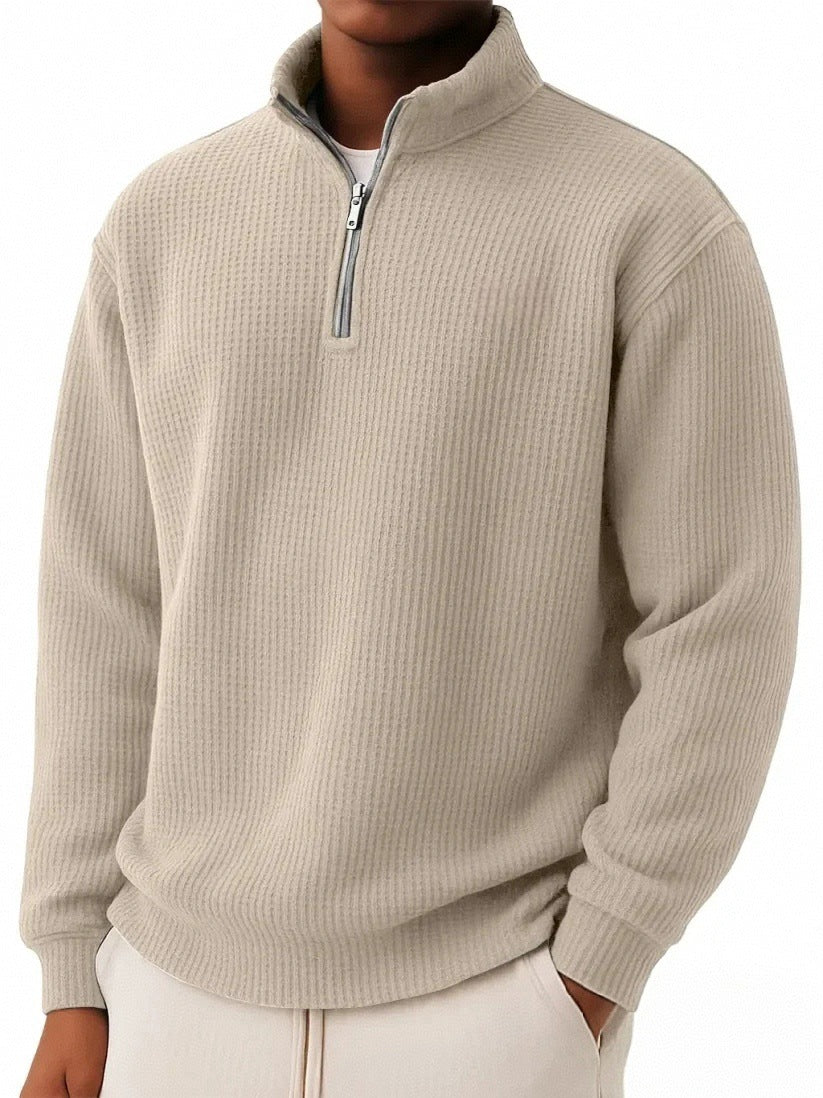 Men’s Premium Ribbed Half-Zip Knit Sweater