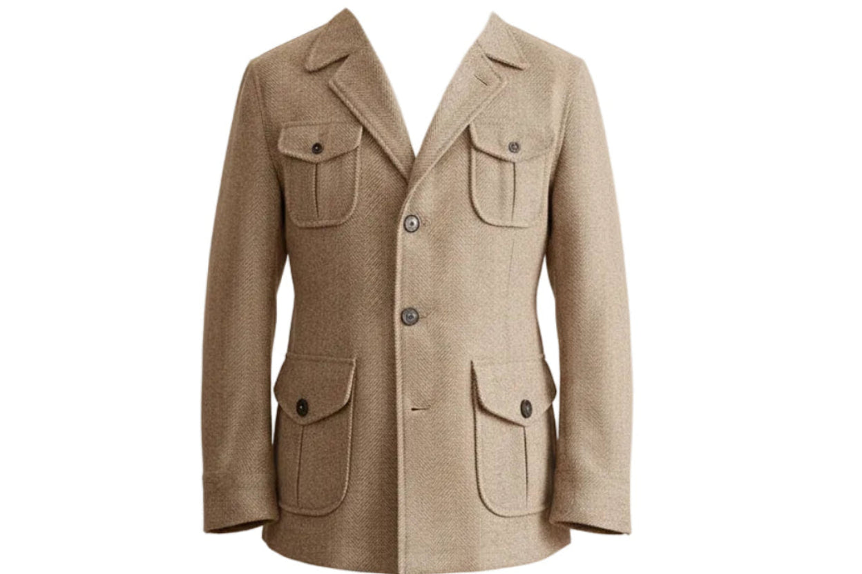 Men’s Classic Tweed Heritage Jacket – Tailored Fit Winter Blazer