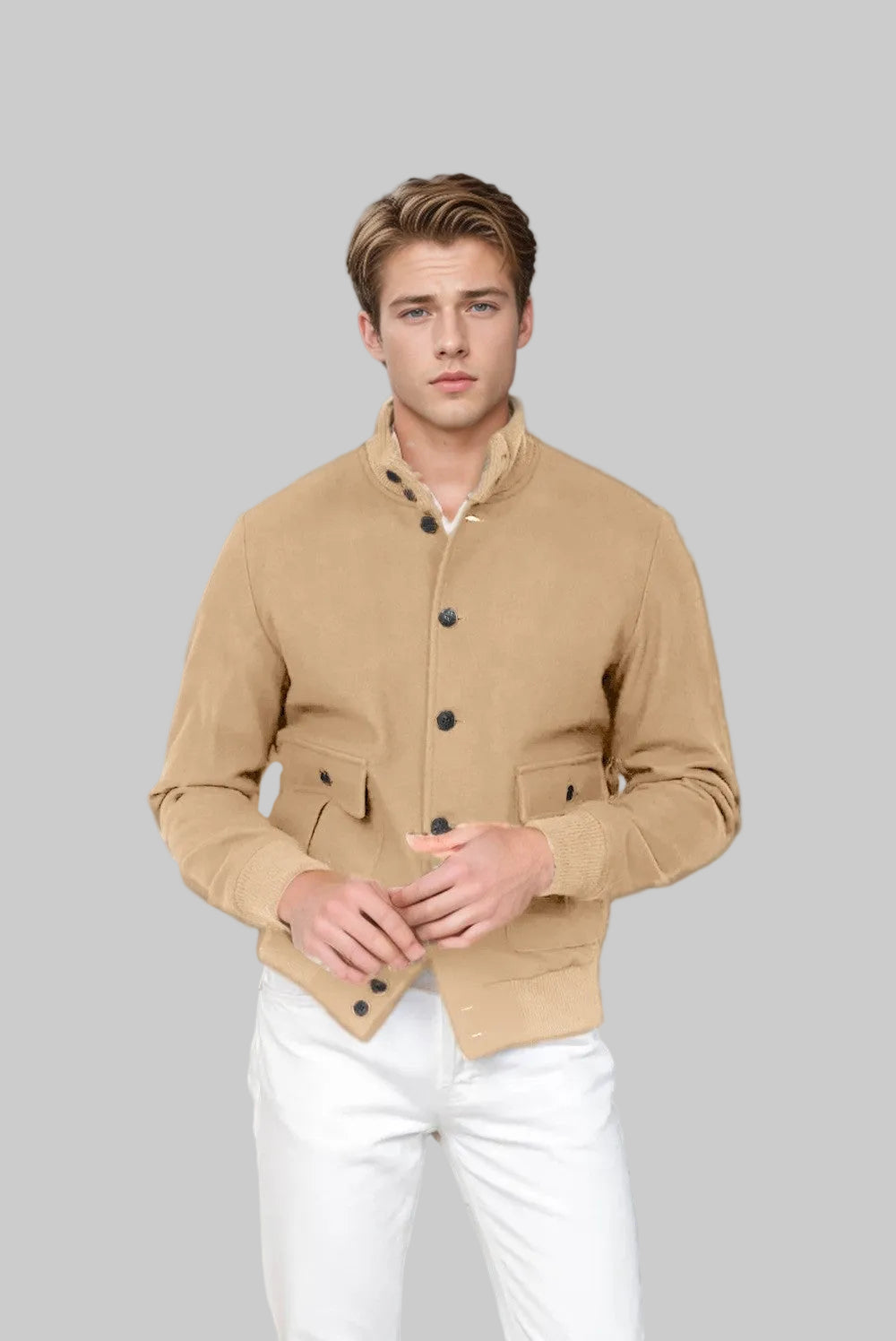 Tailored Stand-Collar Quilted Jacket