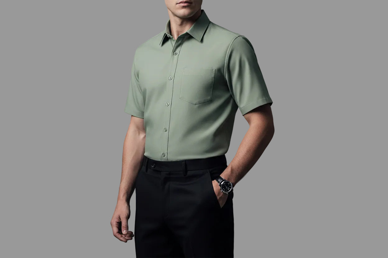 Men’s Short-Sleeve Slim Fit Casual Shirt