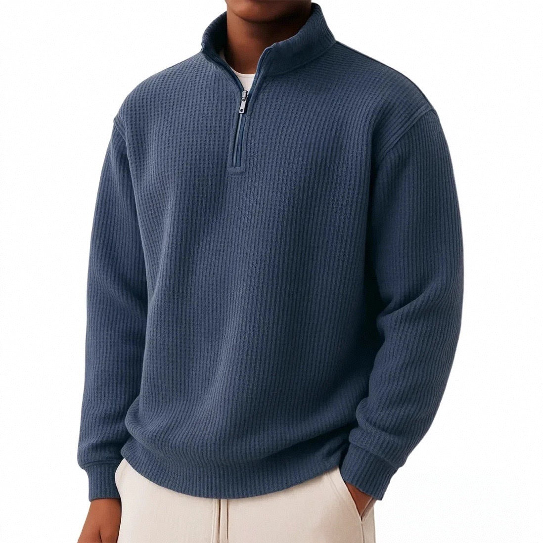 Men’s Premium Ribbed Half-Zip Knit Sweater
