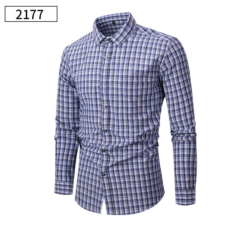 Men’s Blue Gingham Check Cotton Button-Down Shirt