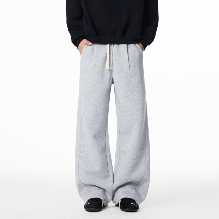 Men's Wide-Leg Oversized Fleece Sweatpants – Heather Grey