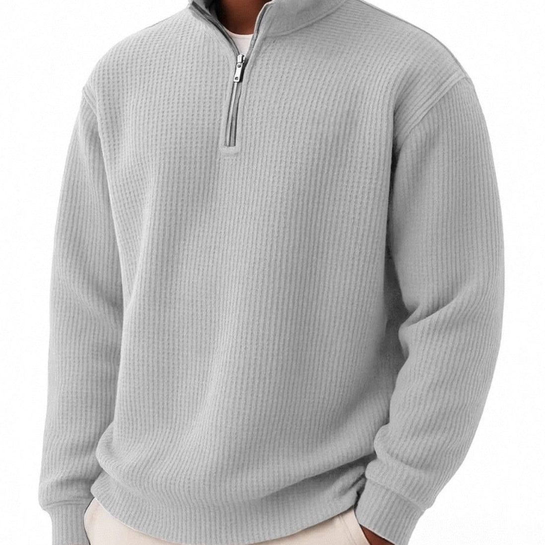 Men’s Premium Ribbed Half-Zip Knit Sweater