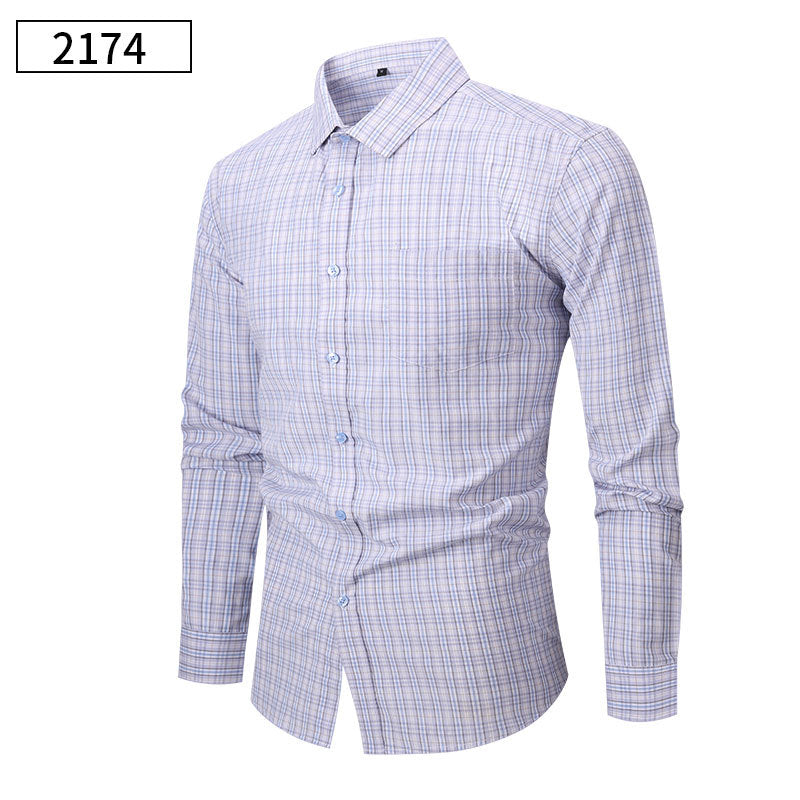 Men’s Blue Gingham Check Cotton Button-Down Shirt