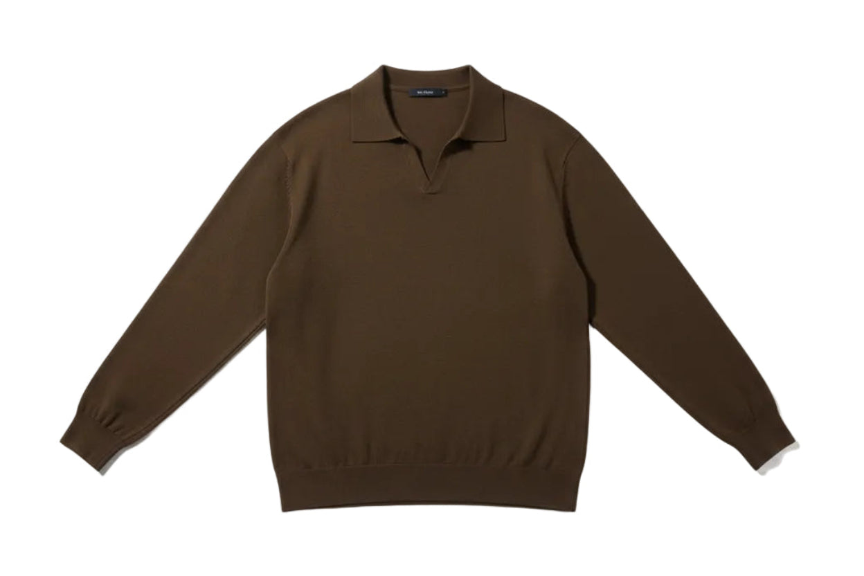 Men’s Open-Collar Knit Polo Shirt