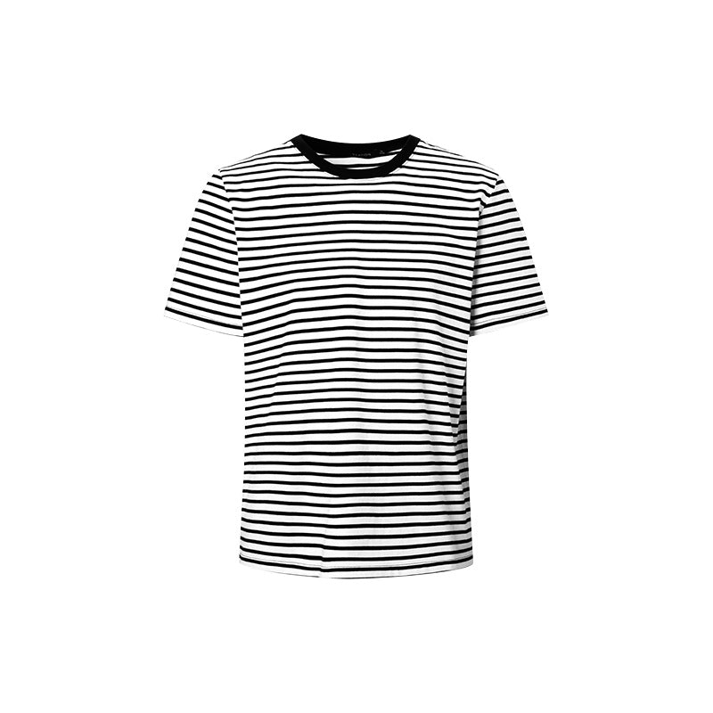 Men's Cream Vertical Textured Camp Collar Shirt - Relaxed Fit Short Sleeve