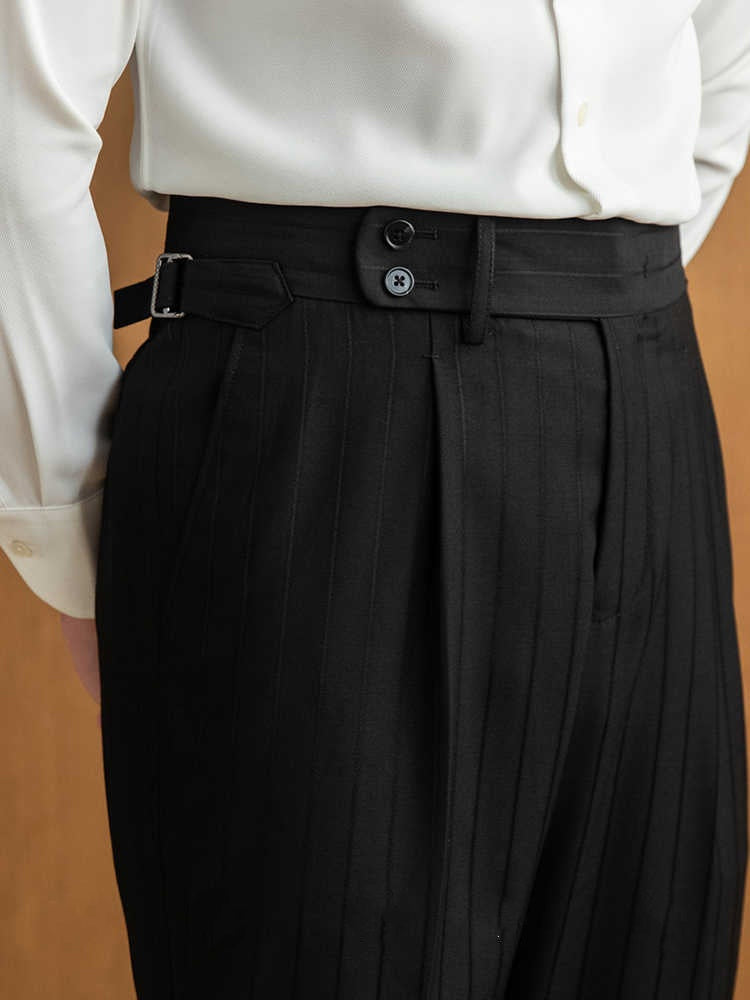 Men’s Double-Breasted Pinstripe Executive Suit – Premium Formal Wear