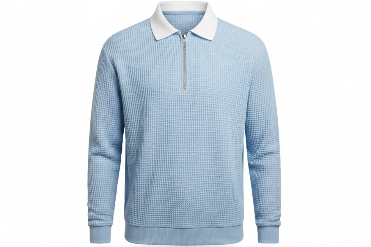 Premium Zip-Neck Knit Sweater