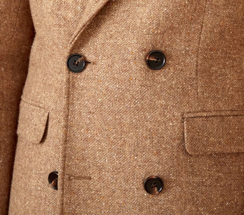 Men’s Double-Breasted Wool Overcoat – Tailored Winter Classic