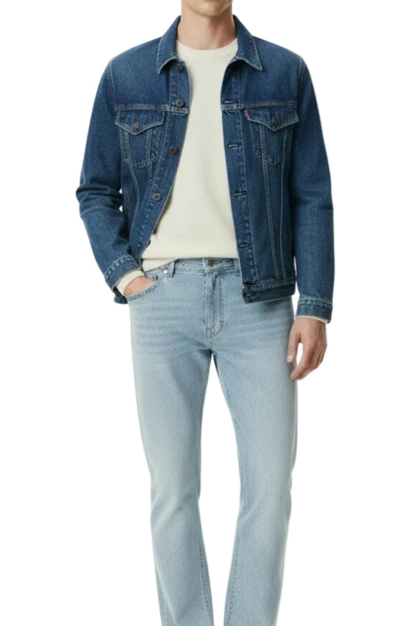 Men's 90s Vintage Light Wash Denim Set – Trucker Jacket & Straight Leg Jeans