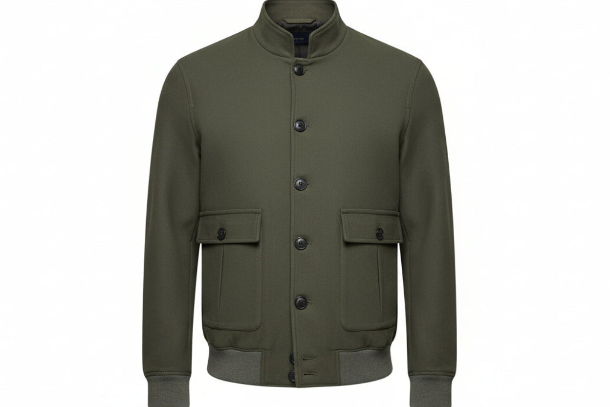 Tailored Stand-Collar Quilted Jacket
