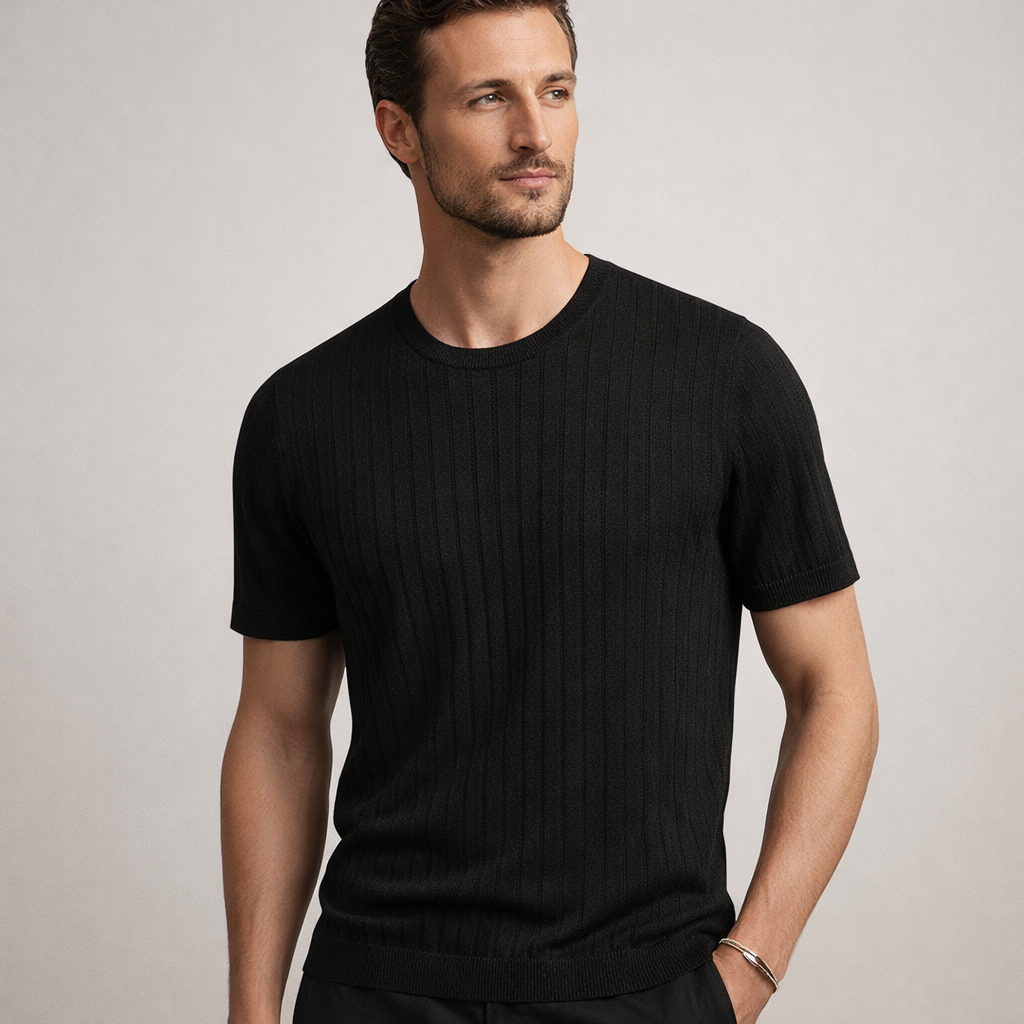 Men’s Textured Knit Short-Sleeve T-Shirt