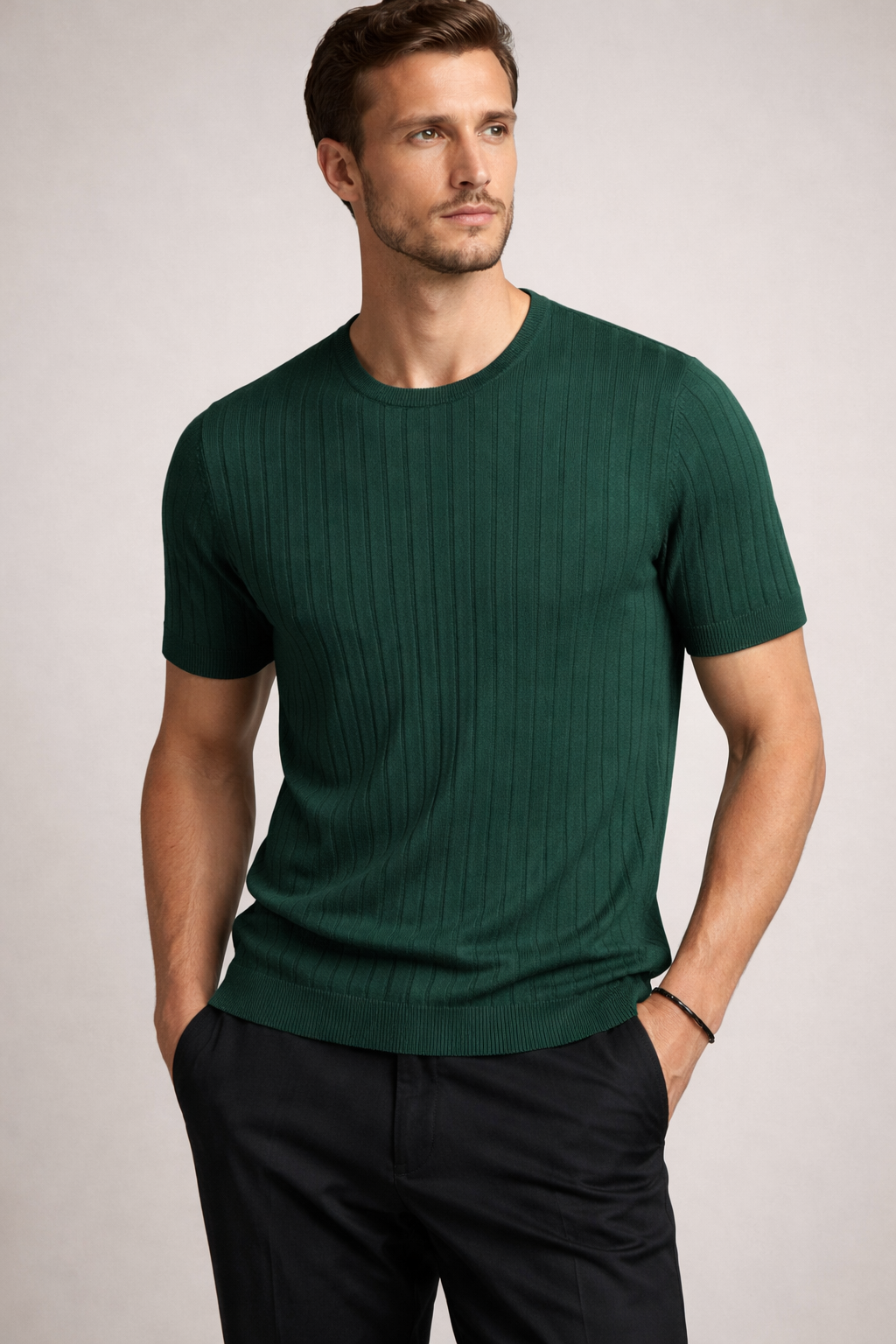 Men’s Textured Knit Short-Sleeve T-Shirt
