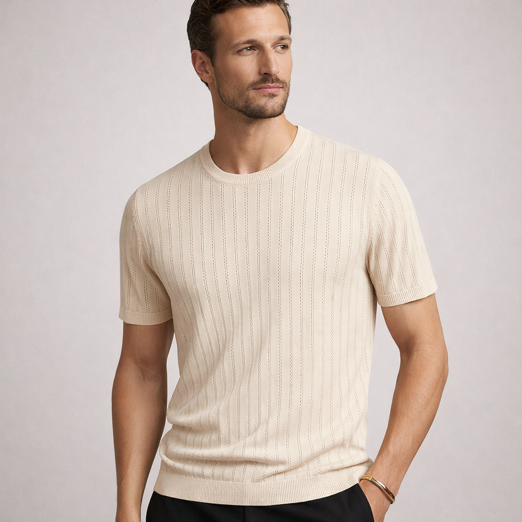 Men’s Textured Knit Short-Sleeve T-Shirt
