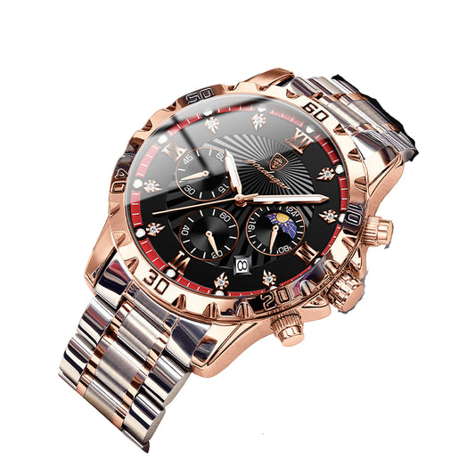 POEDAGAR Swiss Brand 965 Multifunctional Quartz Men's Watch Fashion Luminous Watch Men's Watch