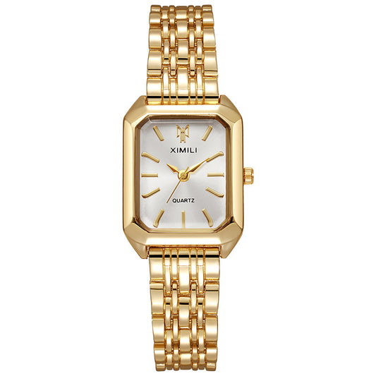 New Luxury Steel Band Ladies Watch Female Students Fashion Simple Square Quartz Watch
