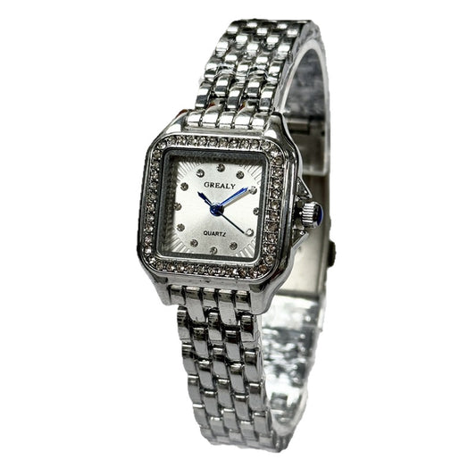 GREALY Manufacturers Hot Classic Retro Square Waterproof Ladies Diamond Watch Cross-border Explosion Quartz Watch Wholesale