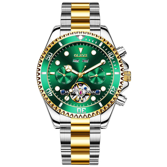 Oris Brand Watch Multifunctional Mechanical Watch Green Waterproof Ghost Hollowed Out Men&amp;amp;amp;amp;#039;s Watch Men&amp;amp;amp;amp;#039;s Watch