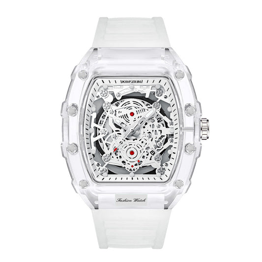 Foreign Trade Cross-Border Watch Personalized Barrel-Shaped Quartz Watch Fashionable Transparent Men's Watch Waterproof Watch