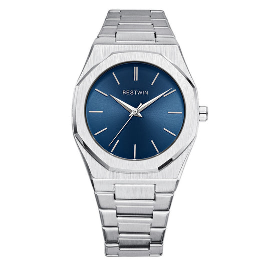 Men's Watch Brand Waterproof Quartz BESTWIN New Wholesale Foreign Trade Popular Watch Butterfly Double Snap Button