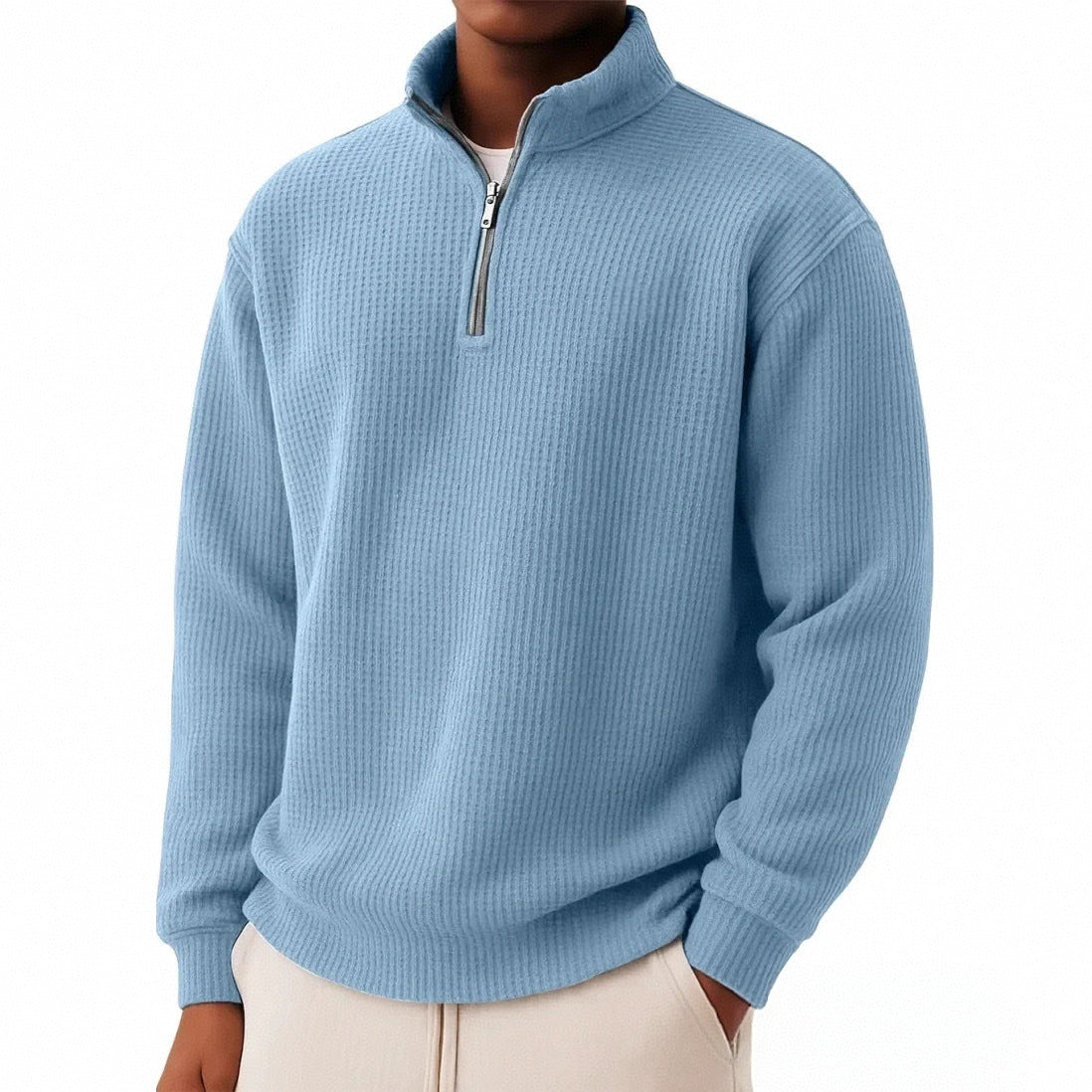 Men’s Premium Ribbed Half-Zip Knit Sweater