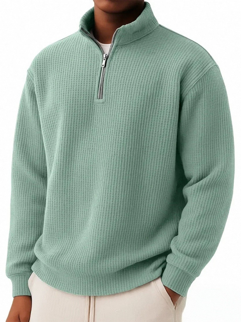Men’s Premium Ribbed Half-Zip Knit Sweater