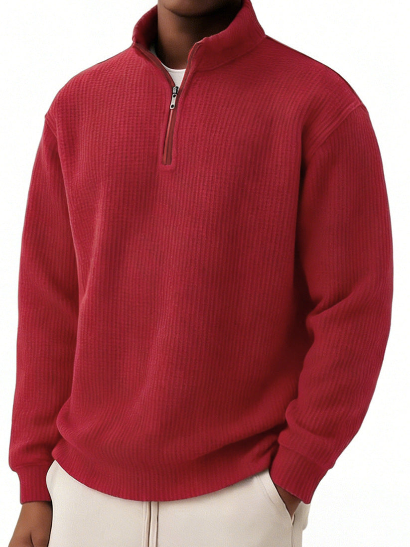 Men’s Premium Ribbed Half-Zip Knit Sweater
