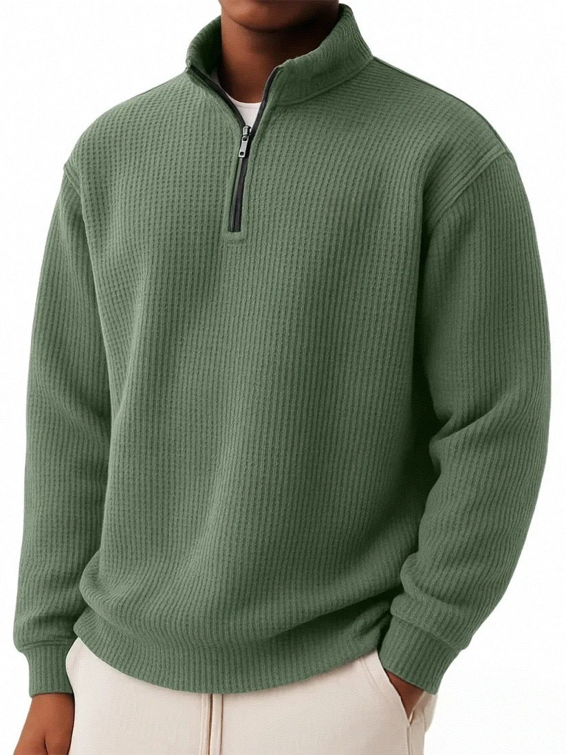 Men’s Premium Ribbed Half-Zip Knit Sweater