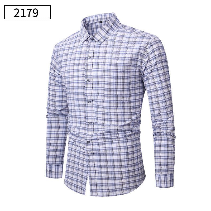 Men’s Blue Gingham Check Cotton Button-Down Shirt