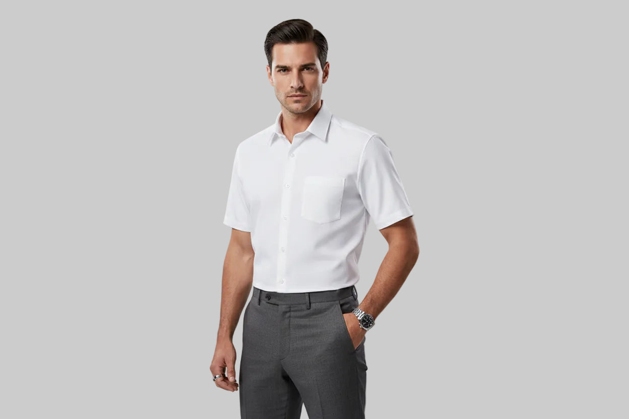 Men’s Short-Sleeve Slim Fit Casual Shirt