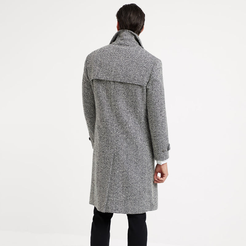 Men’s Tailored Double-Breasted Wool Overcoat